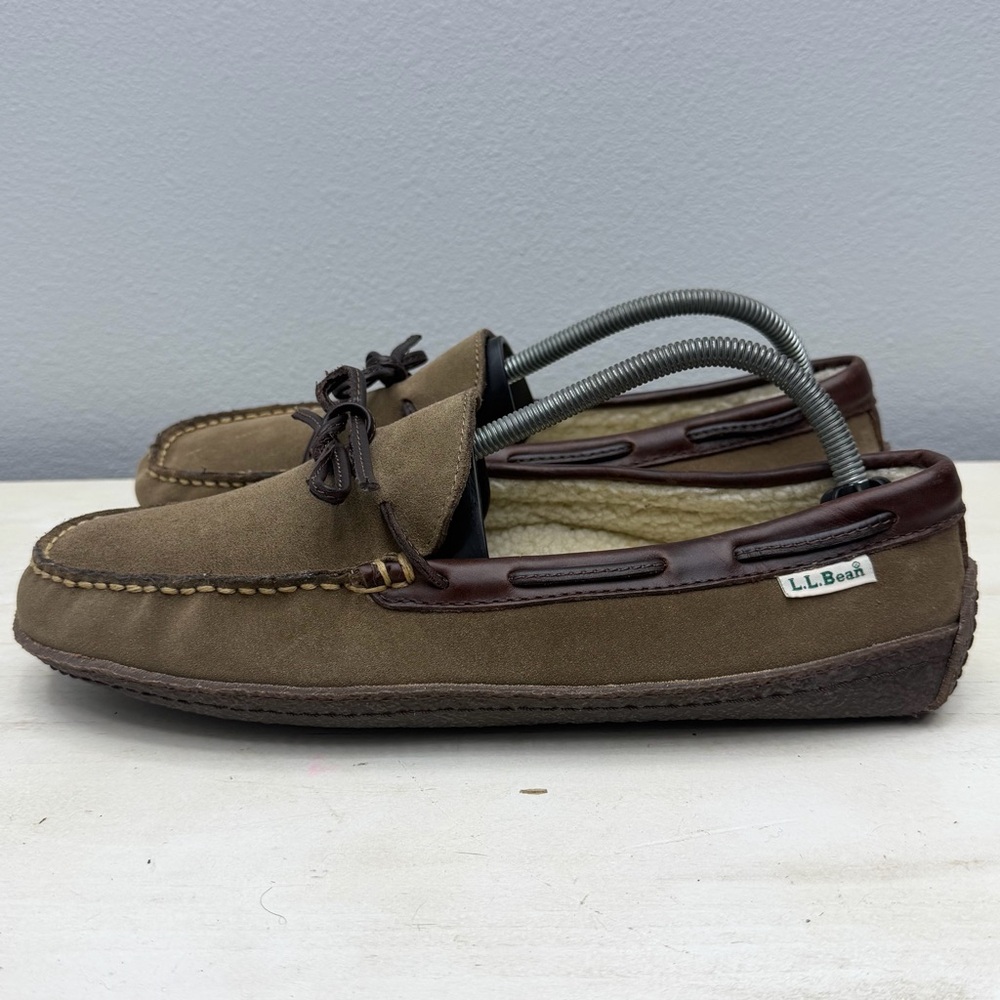 L.L. Bean Brown Suede Good Moccasins Size 10